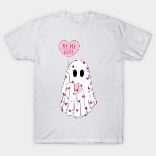 Be My Boo Funny Ghost Happy Valentine's Day Couple T-Shirt